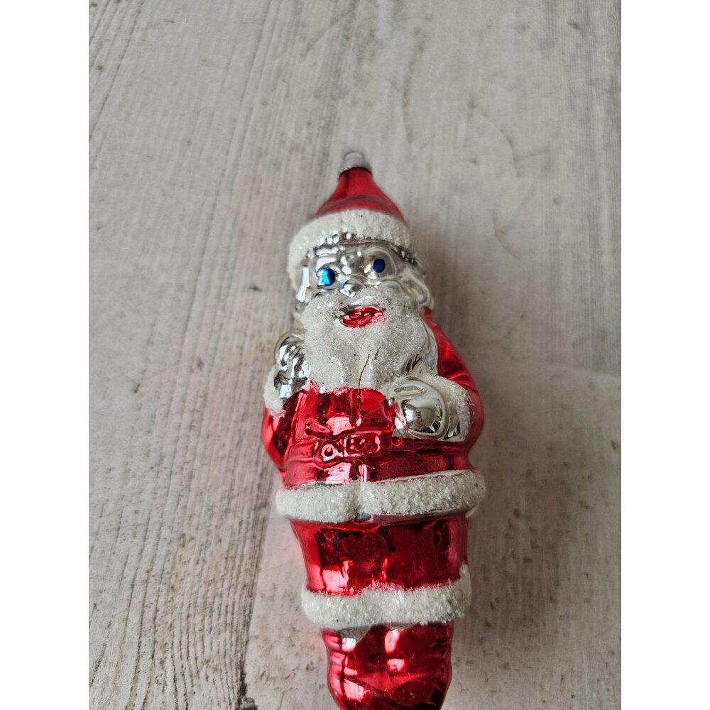 Antique West Germany Santa Mercury glass bag‎ ornament Xmas tree